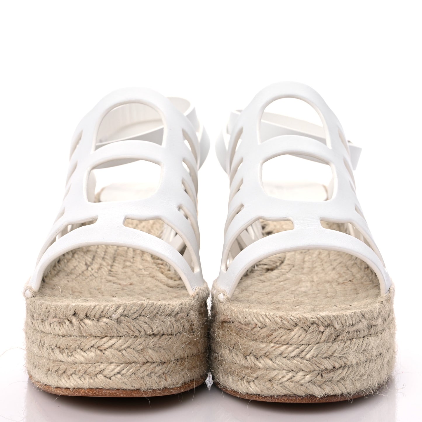 Calfskin Catalya Espadrille Wedge Sandals 37 White