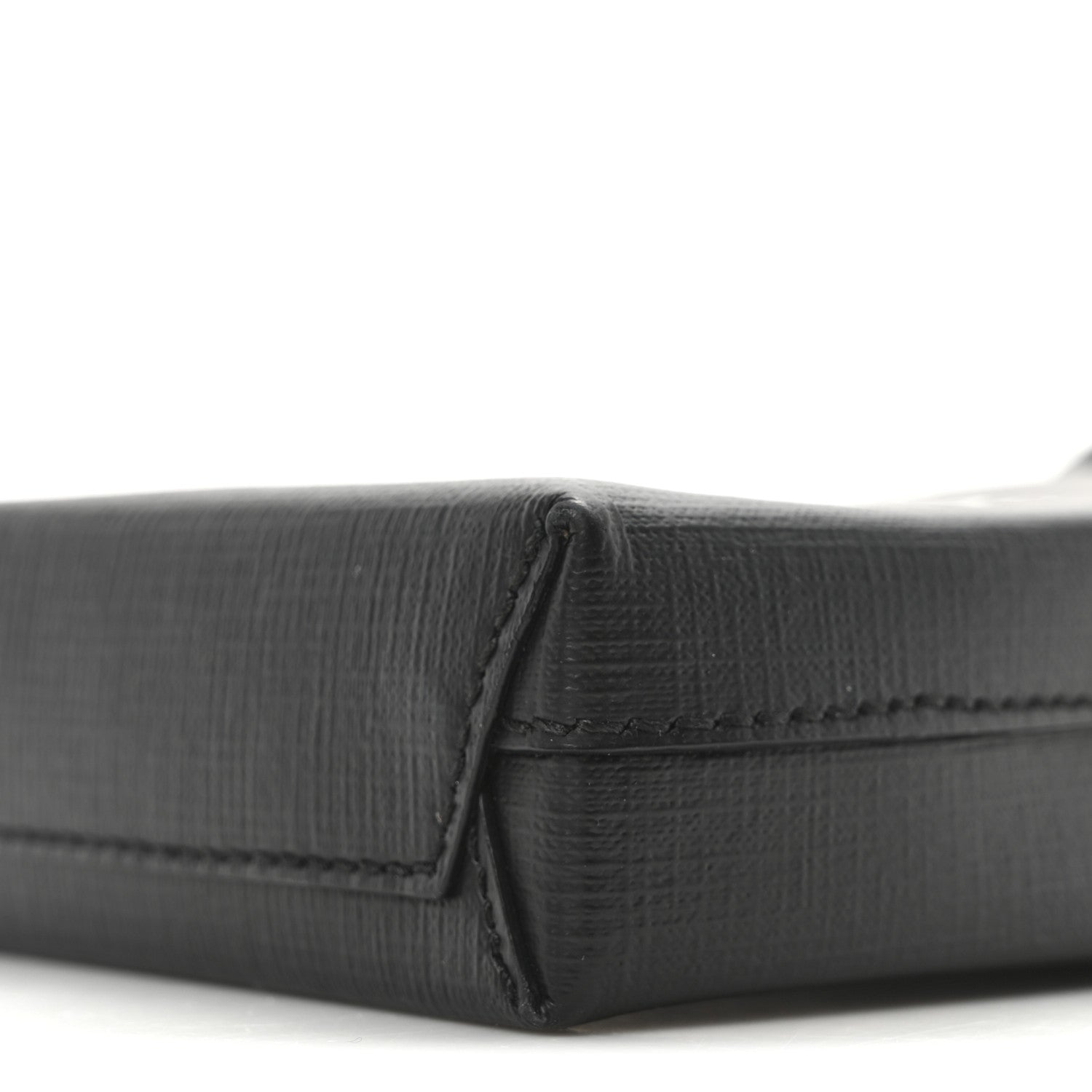 Balenciaga Squared Calfskin Logo Shopping Phone Holder Bag Black