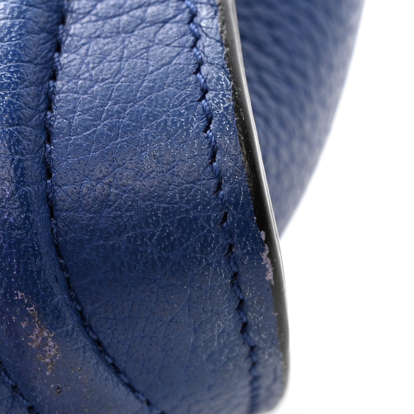 Drummed Calfskin Nano Luggage Indigo