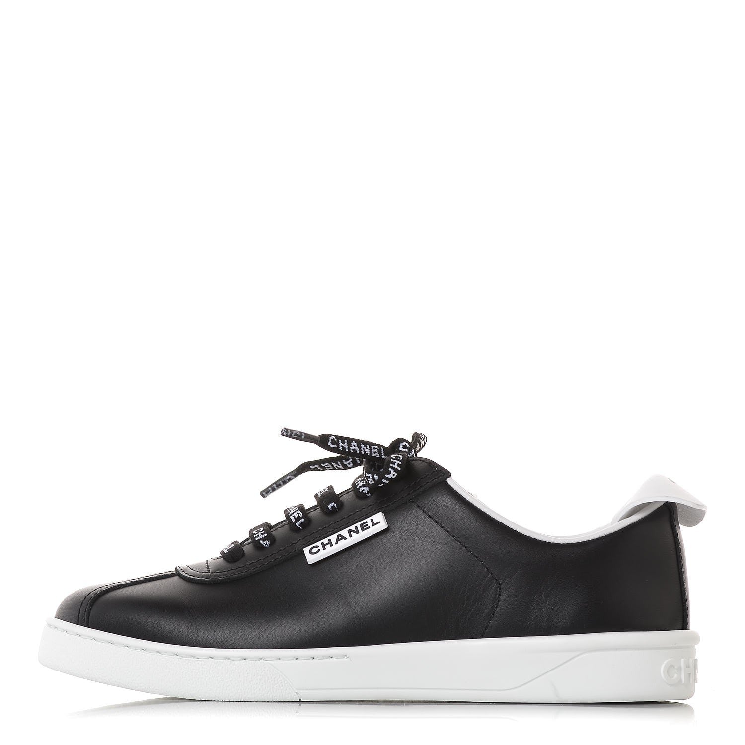Chanel Calfskin CC Womens Sneakers 37 Black 1 of 10