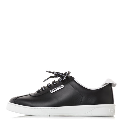 Chanel Calfskin CC Womens Sneakers 37 Black 1 of 10