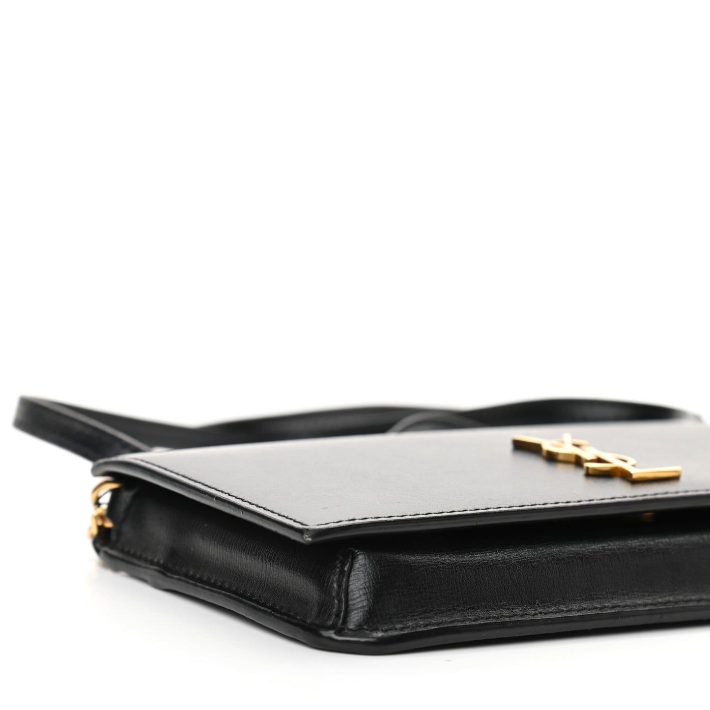Smooth Calfskin Monogram Phone Holder Crossbody Black