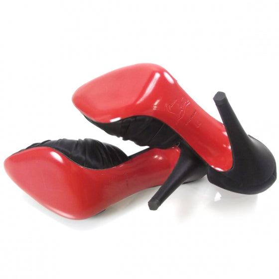Christian Louboutin Crepe Satin Drapinight Jeweled d'Orsay 100 Heels 40 4 of 8