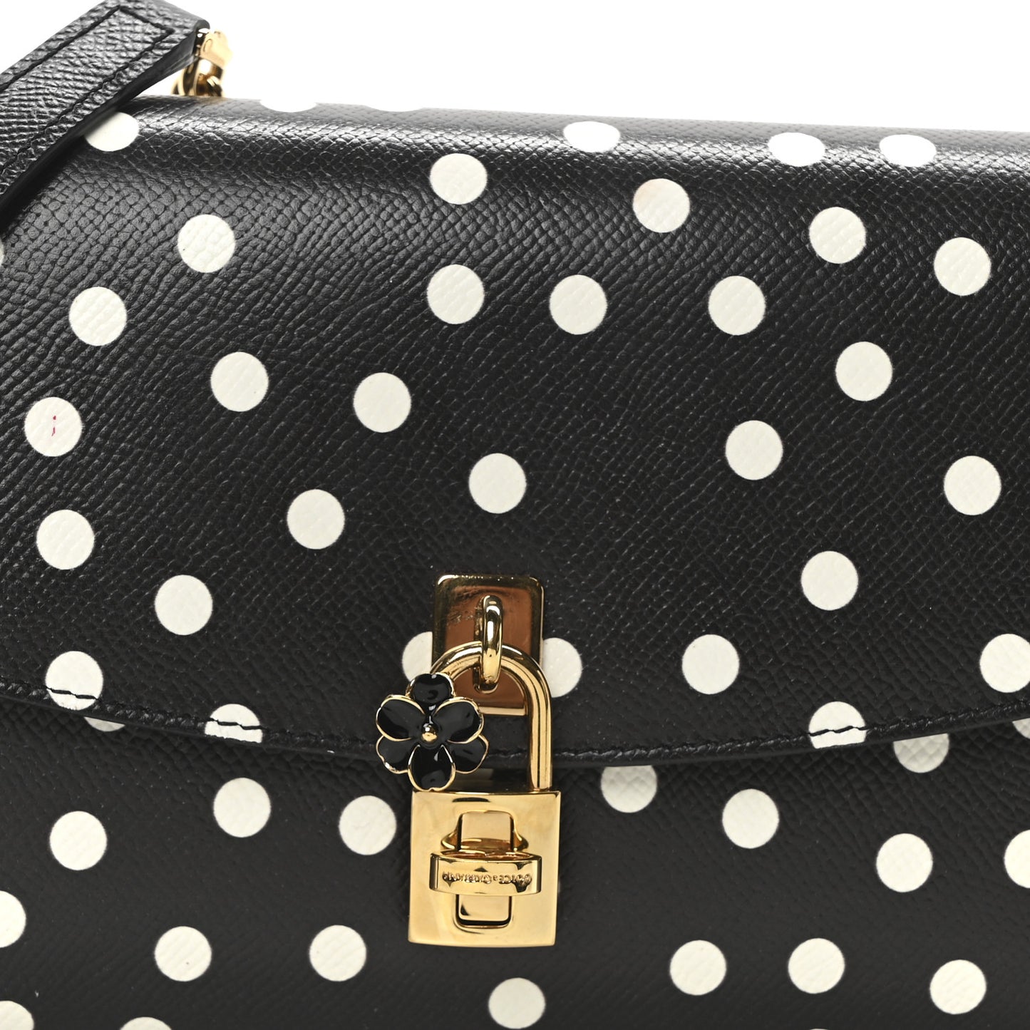 Dauphine Polka Dot Print Shoulder Bag Black