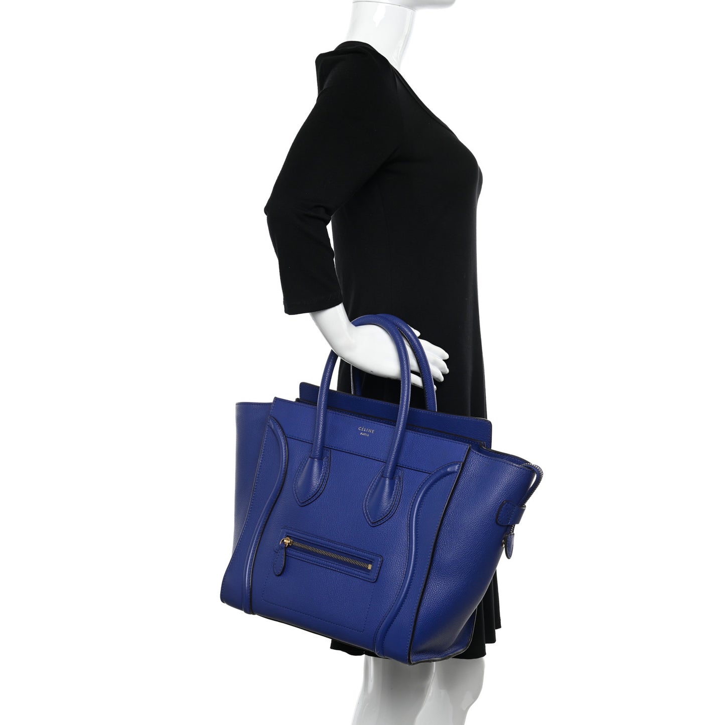 Drummed Calfskin Mini Luggage Indigo