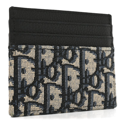 Christian Dior Grained Calfskin Oblique Card Holder Black 3 of 6