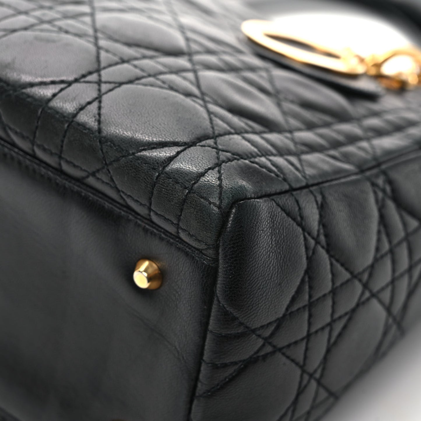 Lambskin Cannage Medium Lady Dior Black