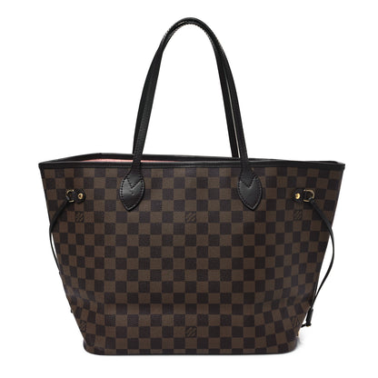 Louis Vuitton Damier Ebene Neo Neverfull MM Rose Ballerine 1 of 12