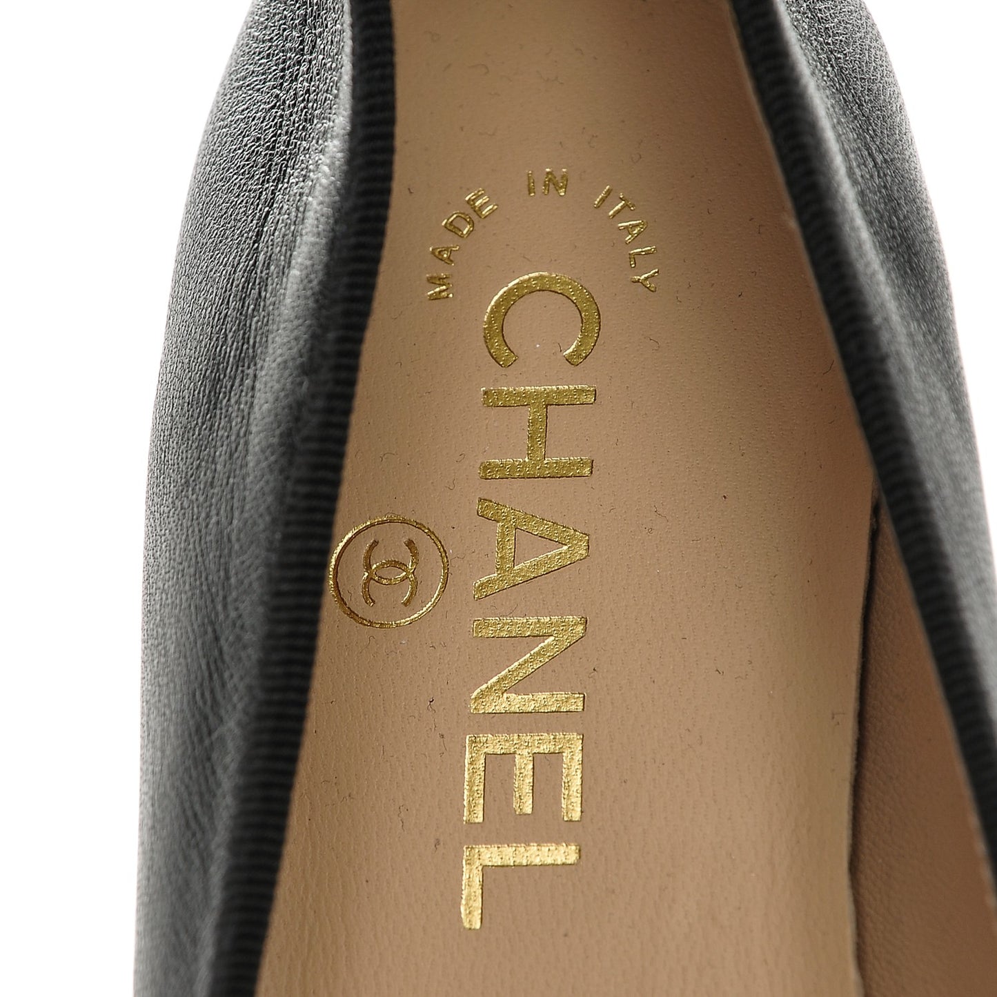 Lambskin Patent Cap Toe Ballerina Flats 37.5 Black
