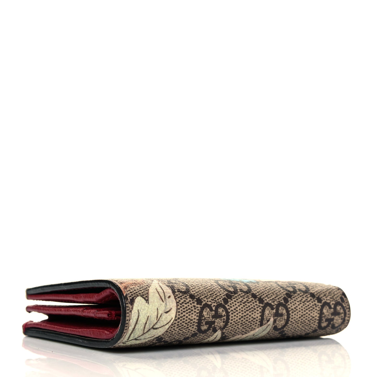 GG Supreme Monogram Tian Card Case Beige Multicolor Red