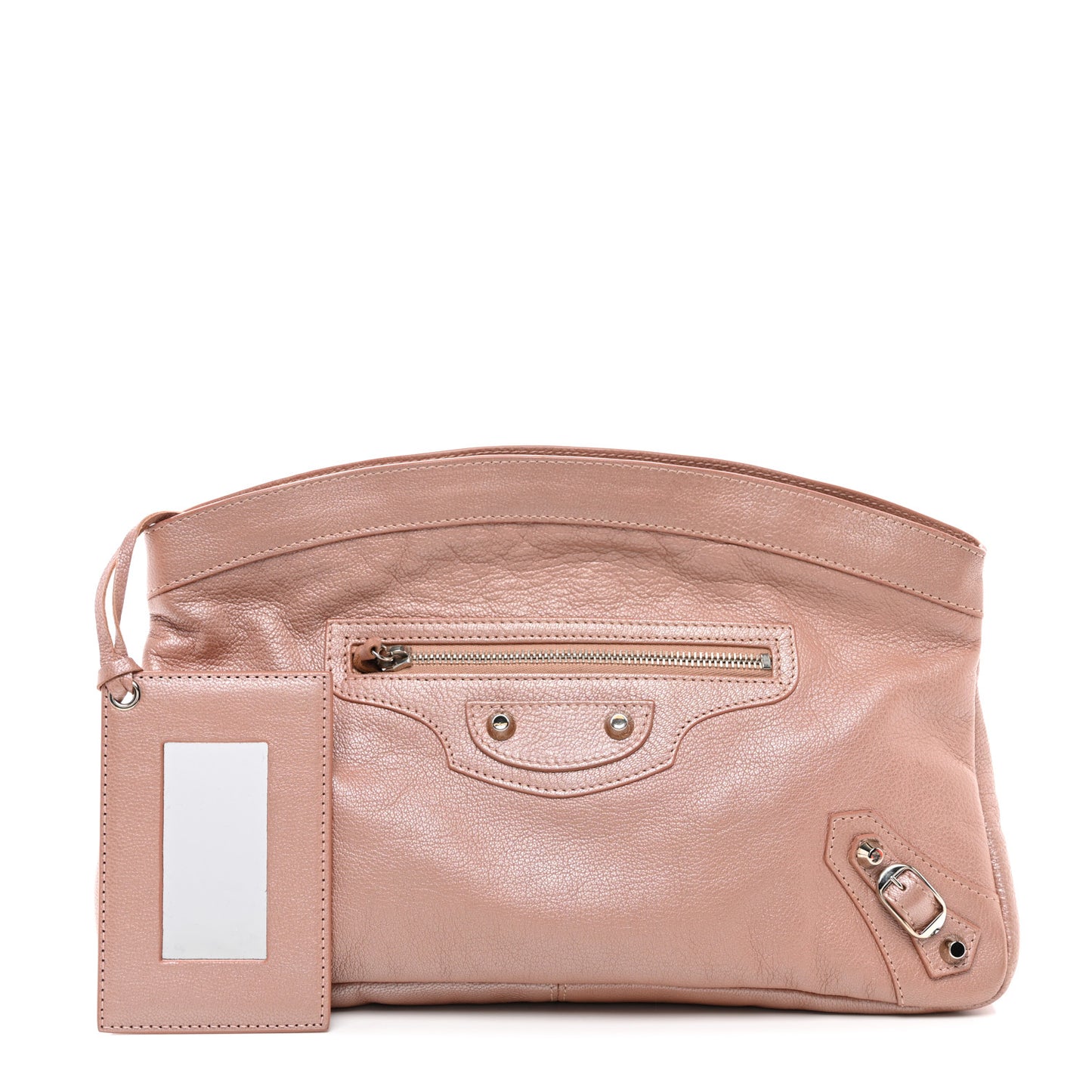 Chevre Classic Silver Hardware Premier Clutch Rose