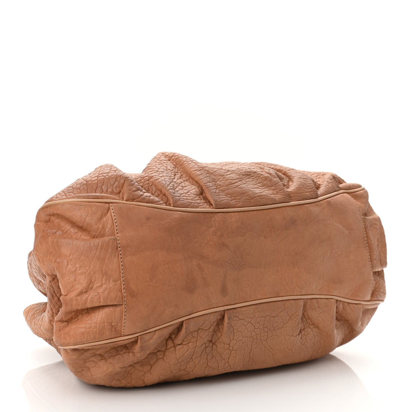 Crinkled Lambskin Mia Tote Camel
