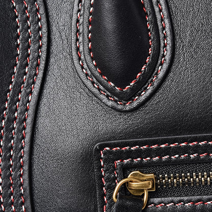 Celine Smooth Calfskin Multicolor Stitch Nano Luggage Black 8 of 13
