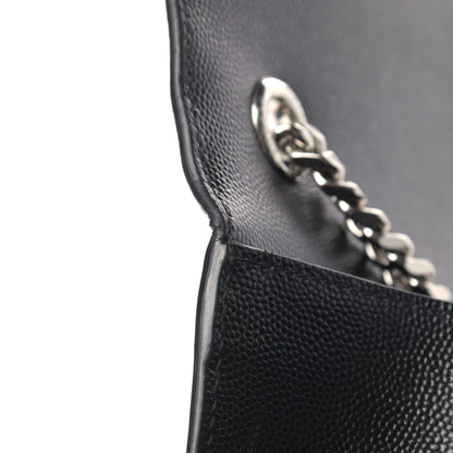 Saint Laurent Grain De Poudre Large Classic Monogram Kate Satchel Black 13 of 13
