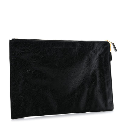Balenciaga Agneau Giant 12 Gold Hardware Pouch Clutch Black 3 of 7