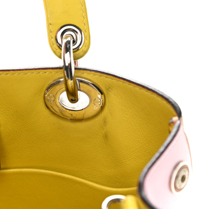 Christian Dior Calfskin Tri-Color Mini Diorissimo Tote Brown Pink Yellow 10 of 12