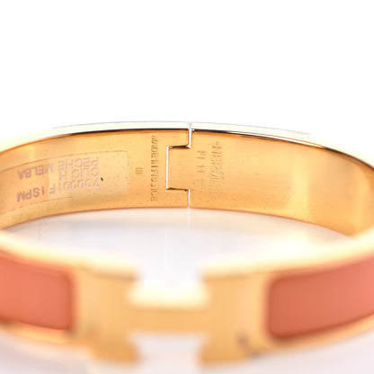 Hermes Enamel Narrow Clic Clac H Bracelet PM Peach Melba 4 of 5
