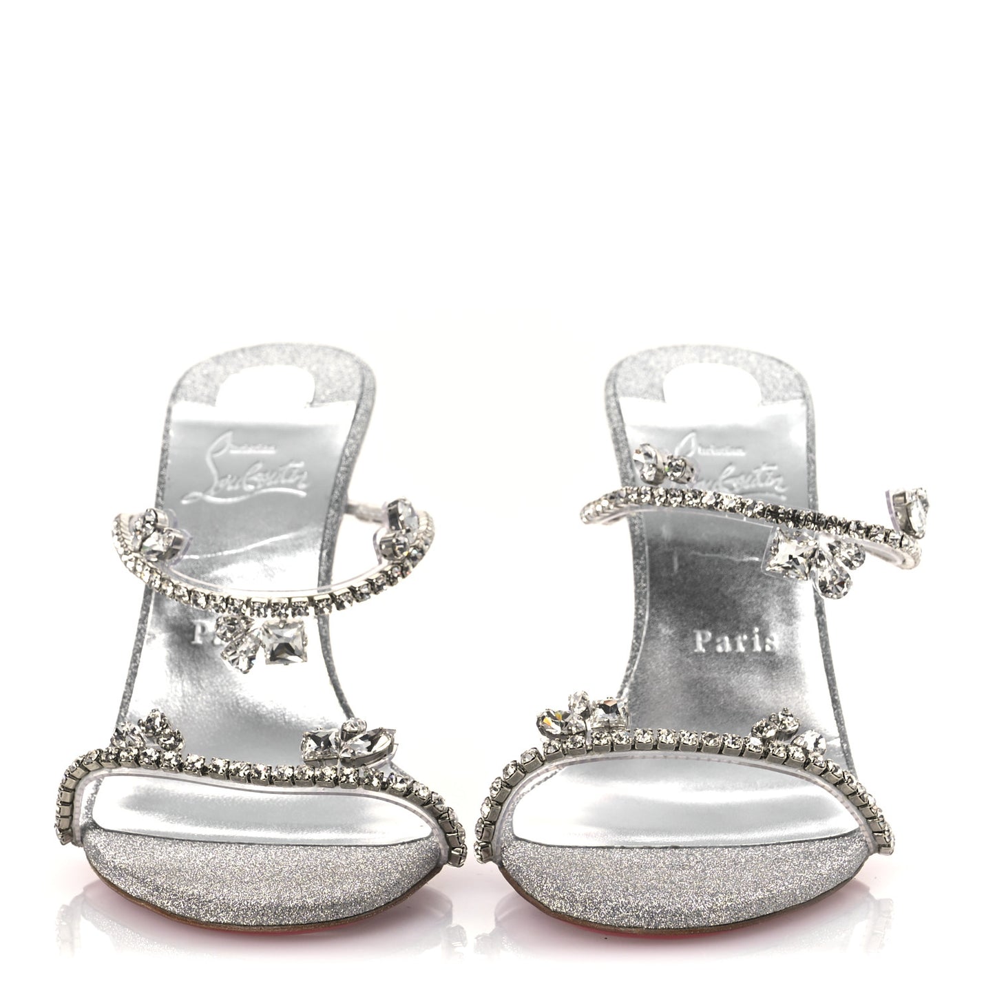 PVC Crystal Just Queen 100 Sandals 40 Silver