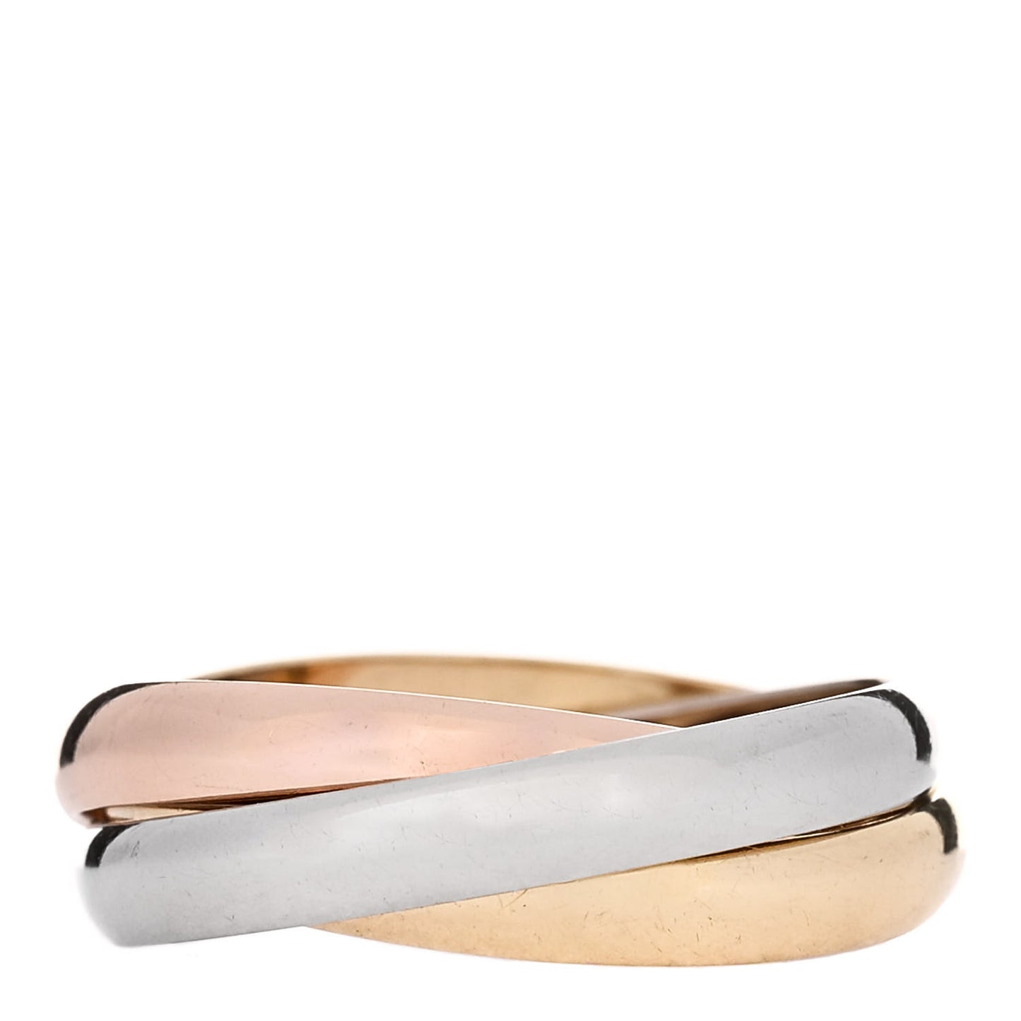 18K Pink Yellow White Gold Small Trinity Ring 52 6
