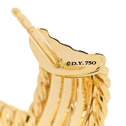 David Yurman 18K Yellow Gold Cable Wide Hoop Earrings 5 of 5