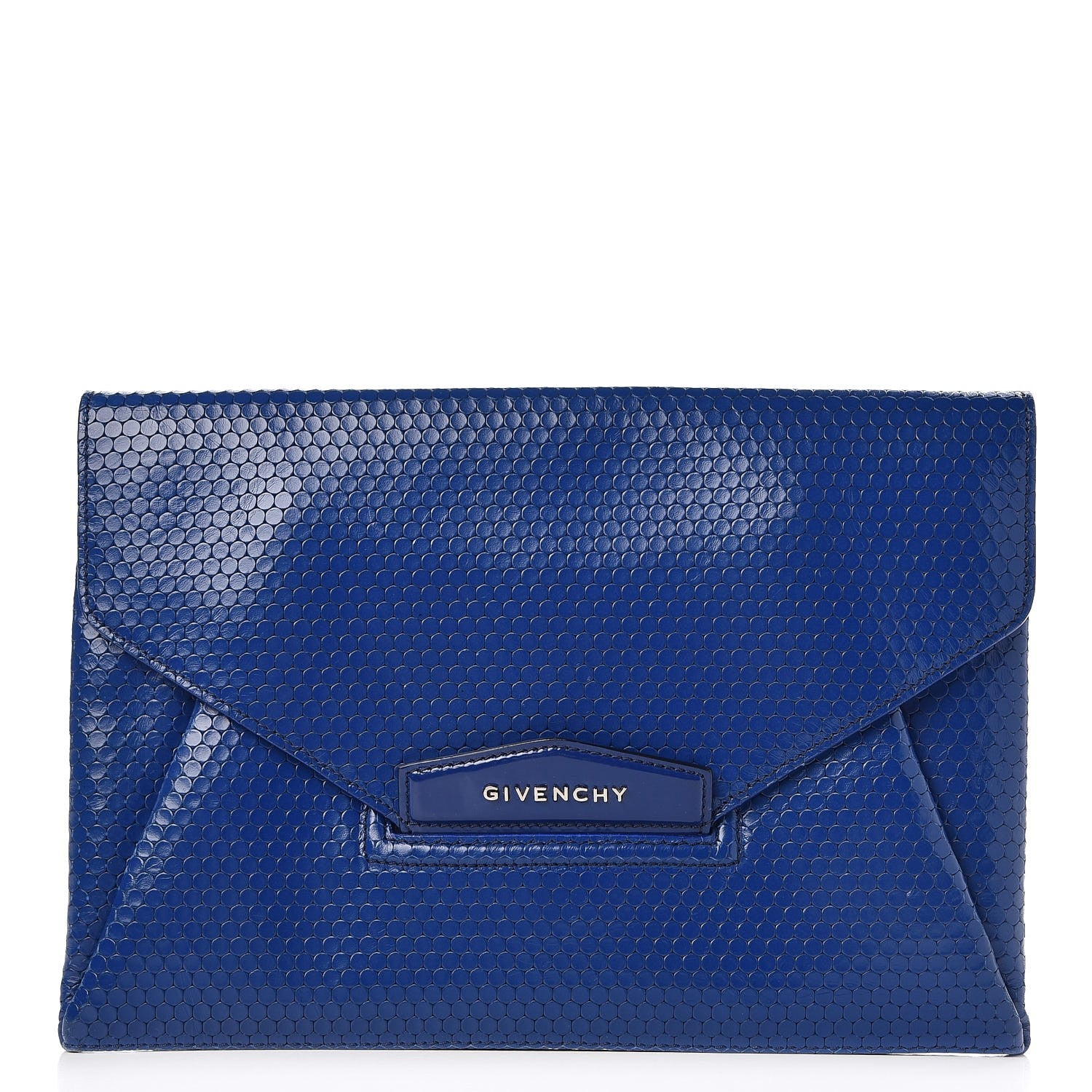 Givenchy Calfskin Dot Embossed Antigona Envelope Clutch Blue 1 of 7