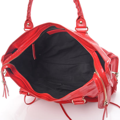 Balenciaga Glossy Nappa Gold Metallic Edge Hardware City Rouge Grenade 5 of 8