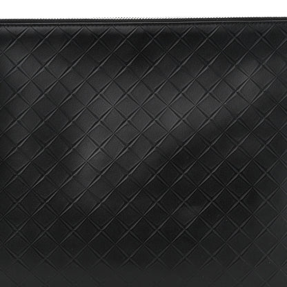 Bottega Veneta Intrecciato Embossed Triple Zip Messenger Bag Black 10 of 12