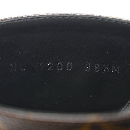 Louis Vuitton Calfskin Monogram Wonderland Flat Ranger Boots 36.5 Black 6 of 9