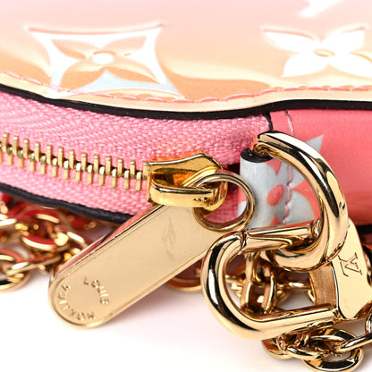Louis Vuitton Vernis Gradient Love Lock Heart Coin Purse Pink White 7 of 8