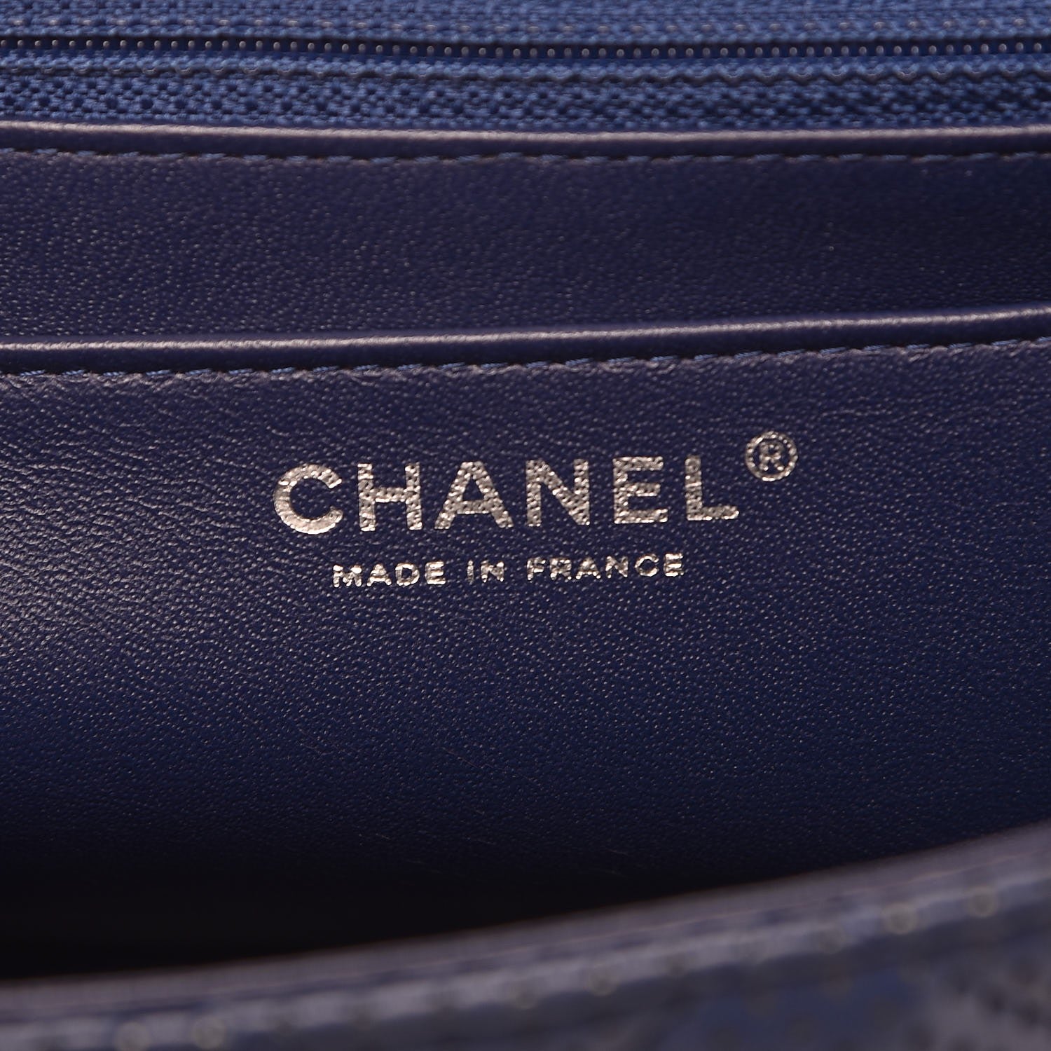 Chanel Lambskin Perforated Jumbo Single Flap Blue 6 of 10