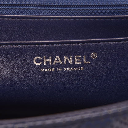 Chanel Lambskin Perforated Jumbo Single Flap Blue 6 of 10