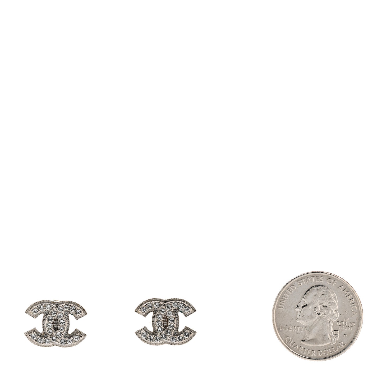 Crystal Mini CC Earrings Silver