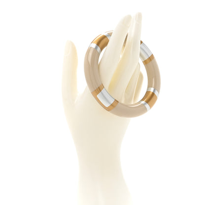 Hermes Lacquered Wood H Equipe GM Bangle Bracelet T2 Gold 2 of 5