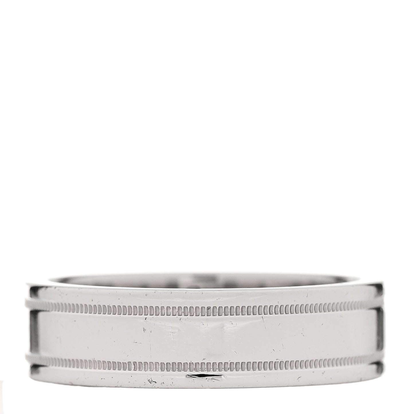 Platinum 6mm Essential Double Milgrain Band Ring 61 9.5