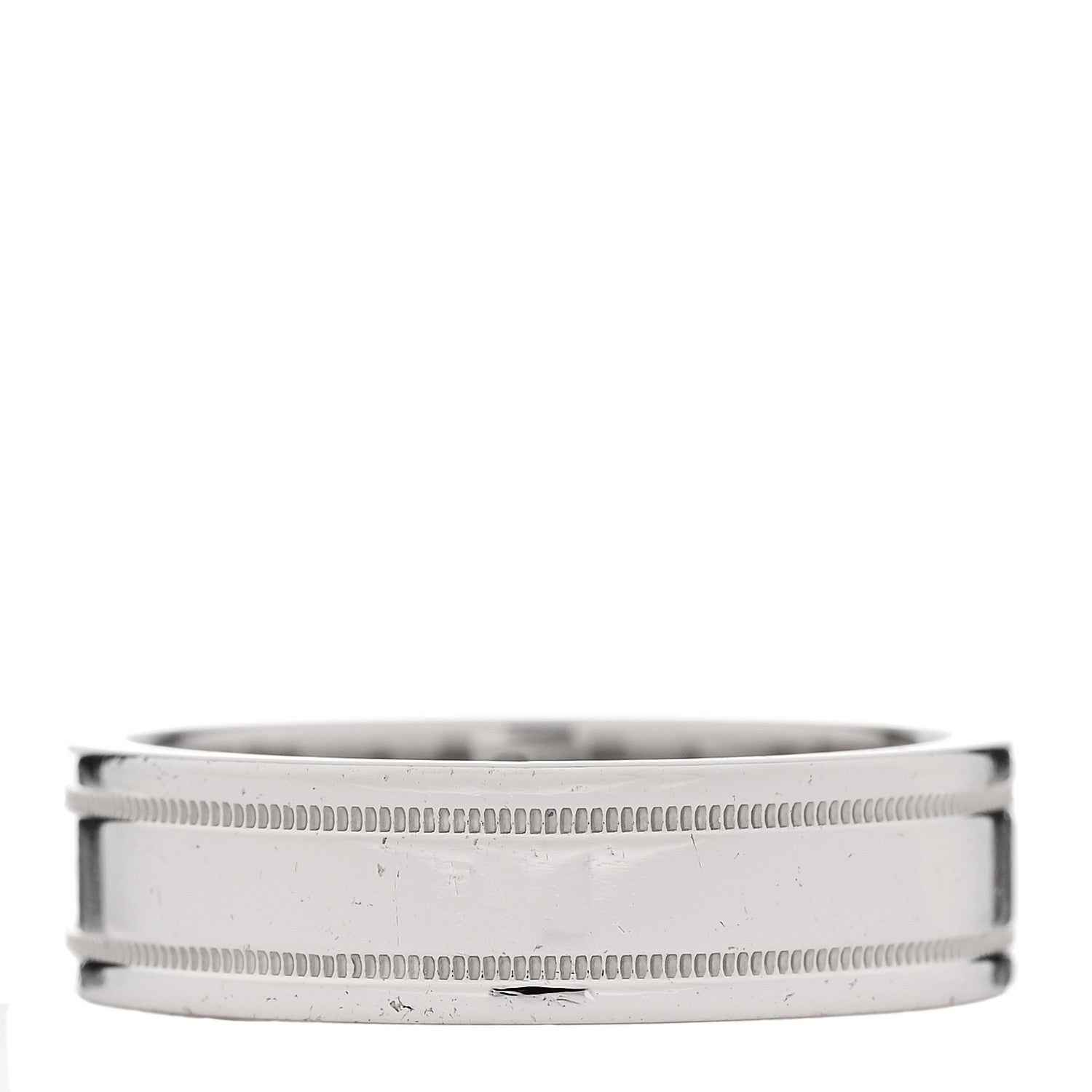 Tiffany Platinum 6mm Essential Double Milgrain Band Ring 61 9.5 3 of 5