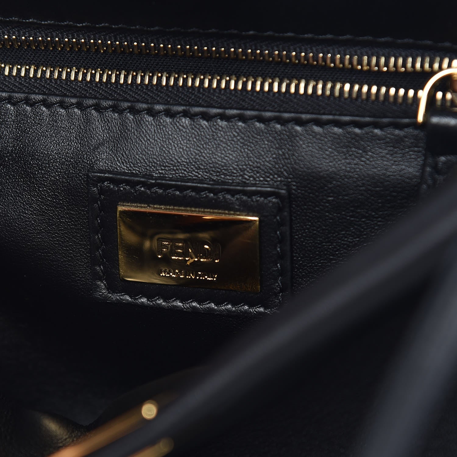Fendi Nappa Mini Peekaboo Iconic Satchel Black 8 of 9