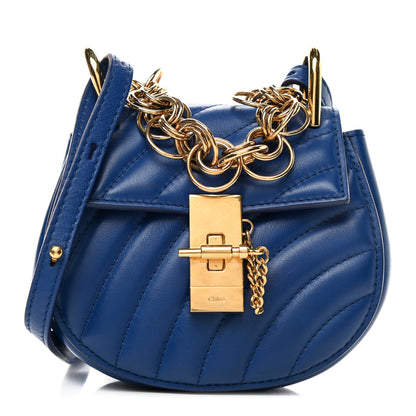 Chloe Calfskin Quilted Nano Drew Bijou Shoulder Bag Majesty Blue 1 of 4