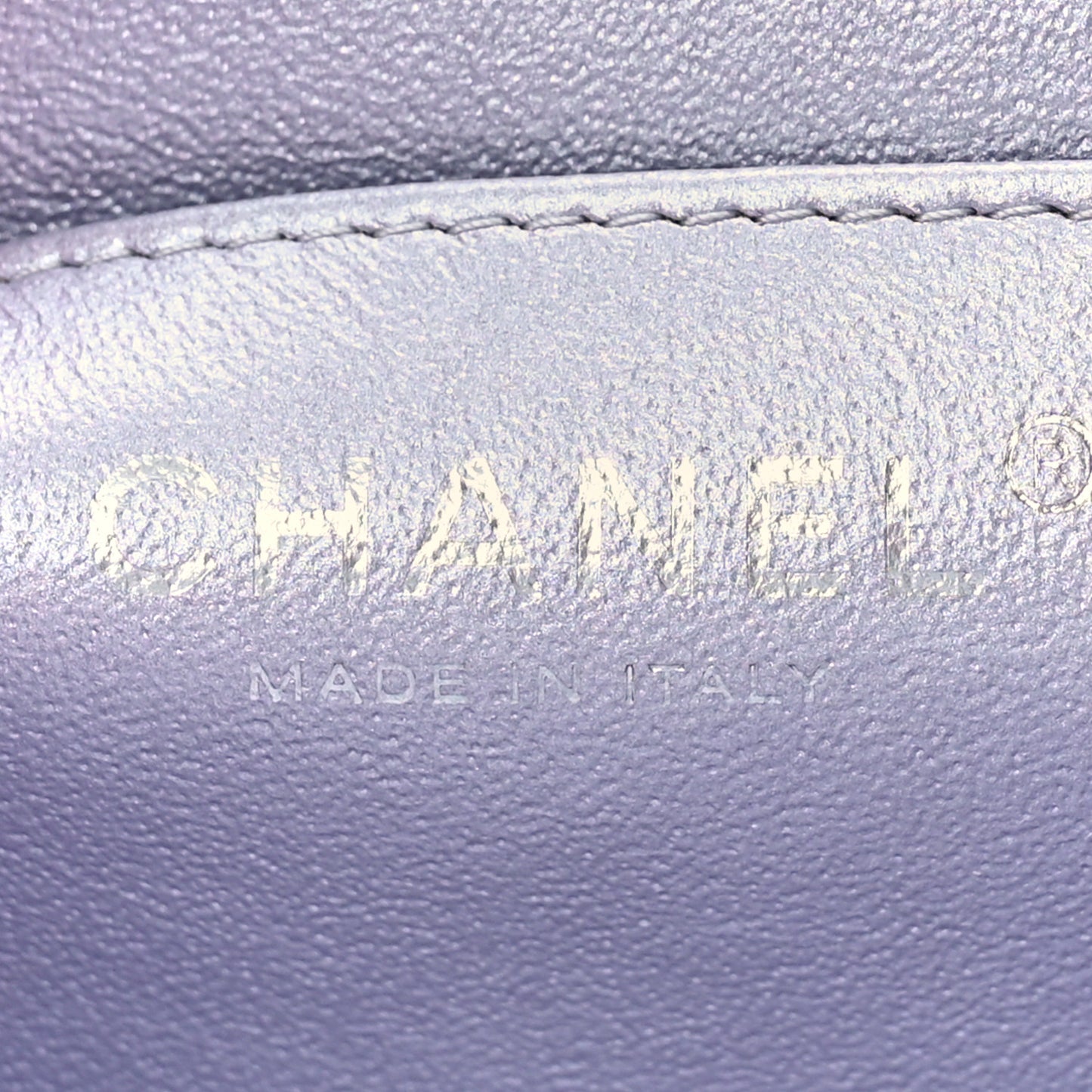 Metallic Perforated Lambskin Quilted Clutch With Chain Flap Silver