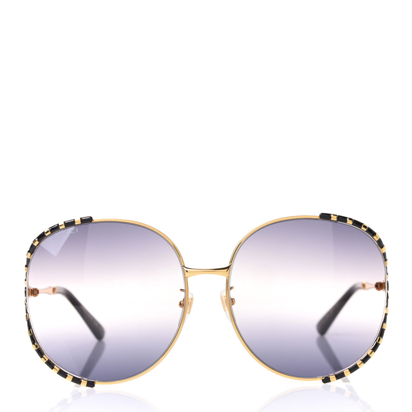 Metal Round Frame GG0595S Sunglasses Gold Black