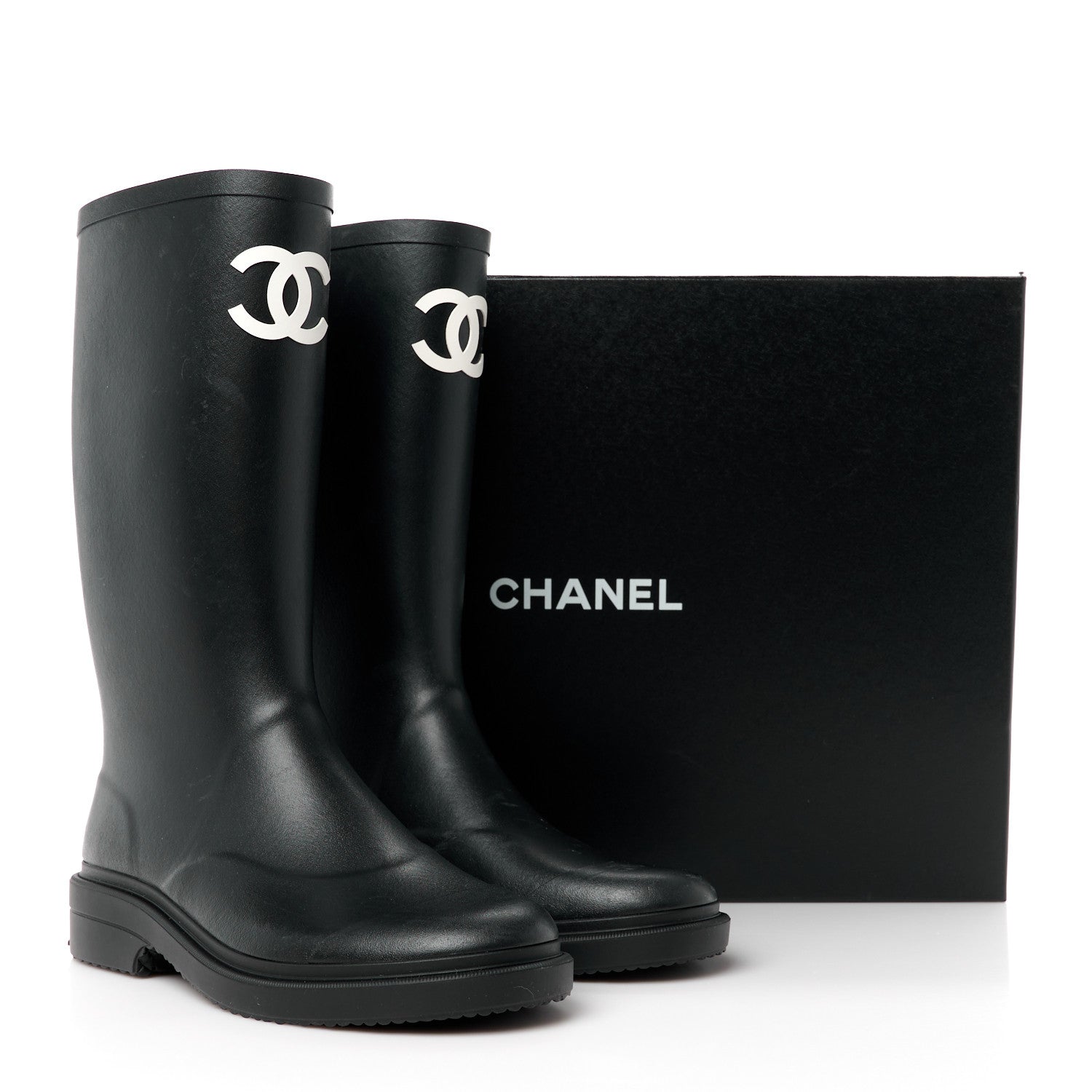 Chanel Caoutchouk CC High Boots 40 Black 9 of 9
