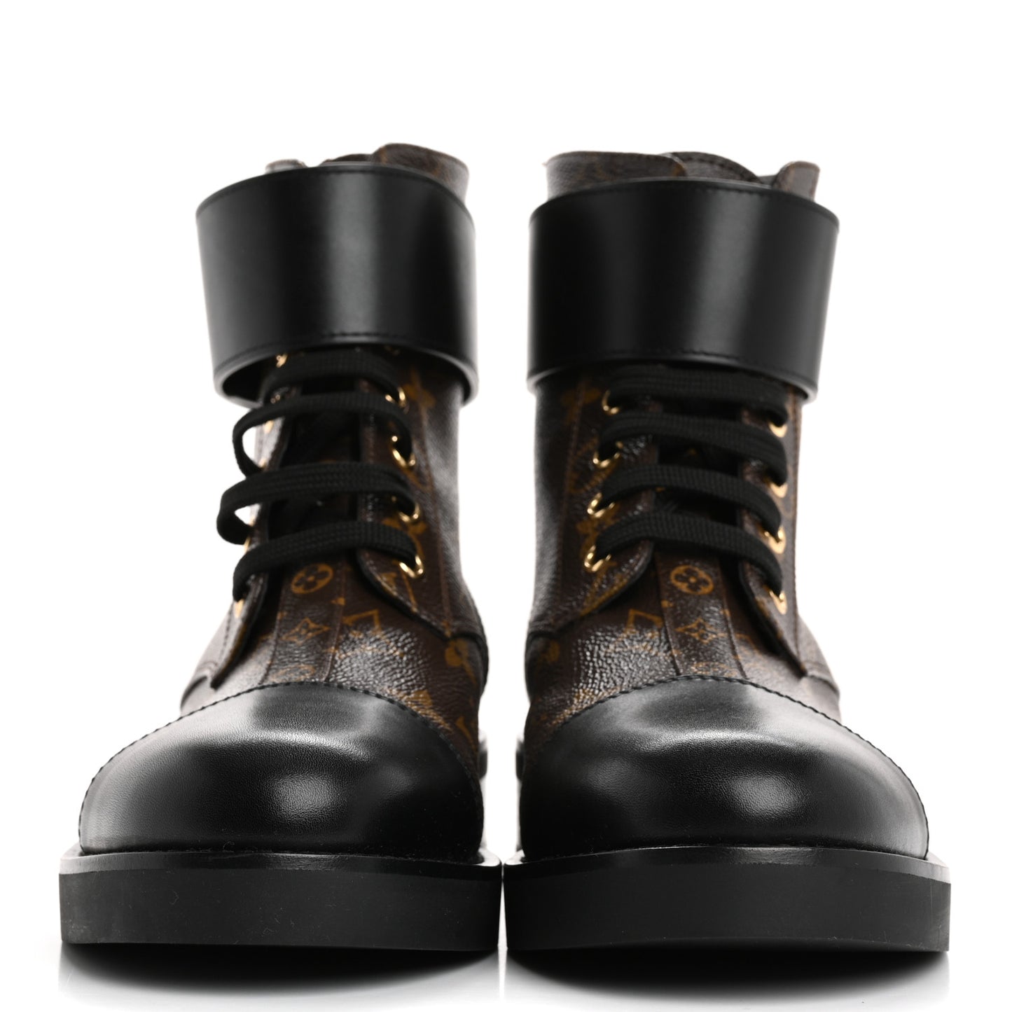Calfskin Monogram Wonderland Flat Ranger Boots 38.5 Black