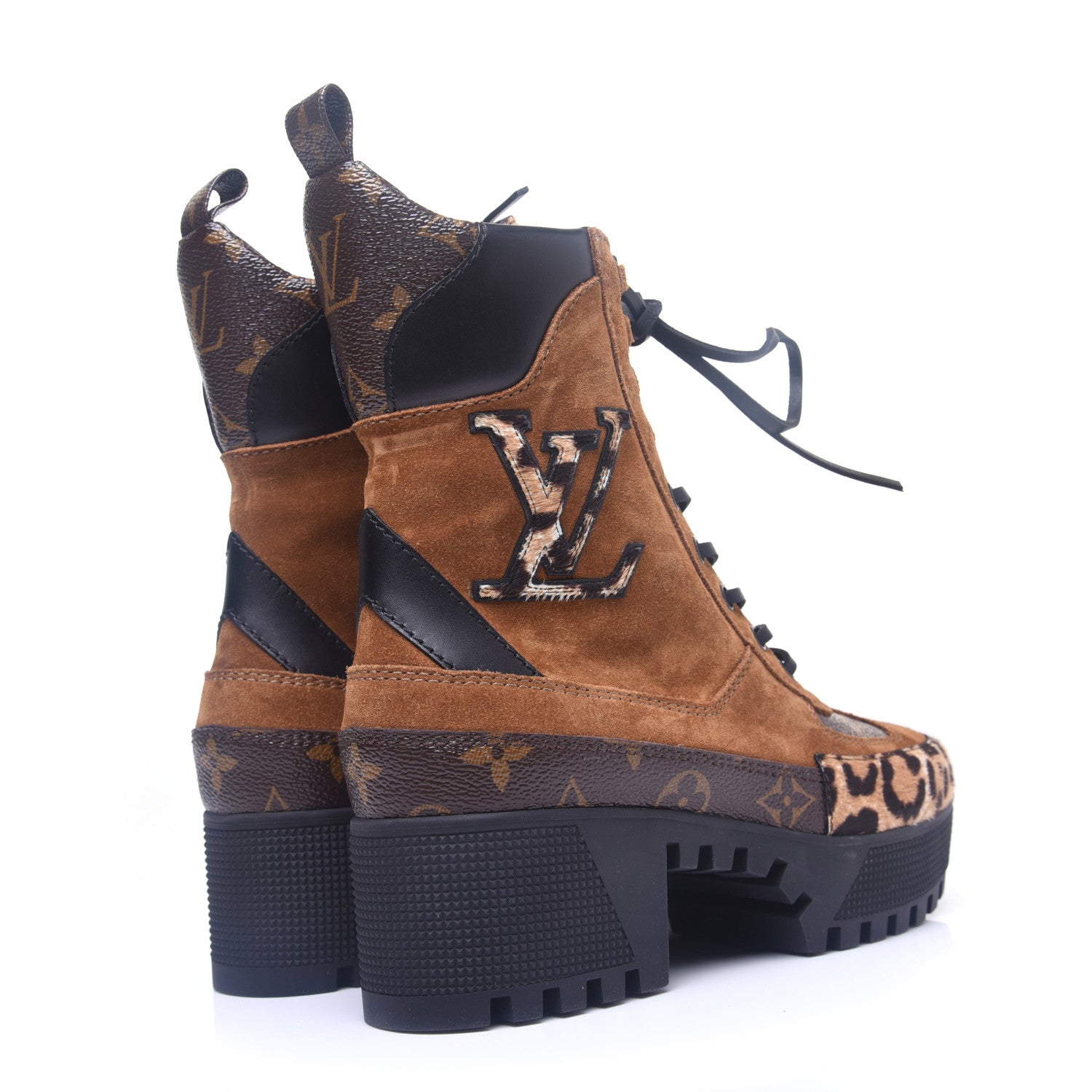 Louis Vuitton Suede Calfskin Monogram Laureate Platform Desert Boots 36 Cognac 3 of 12