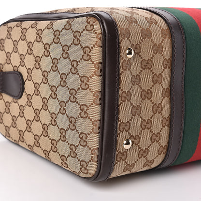 Gucci Monogram Vintage Web Medium Boston Dark Brown 10 of 12