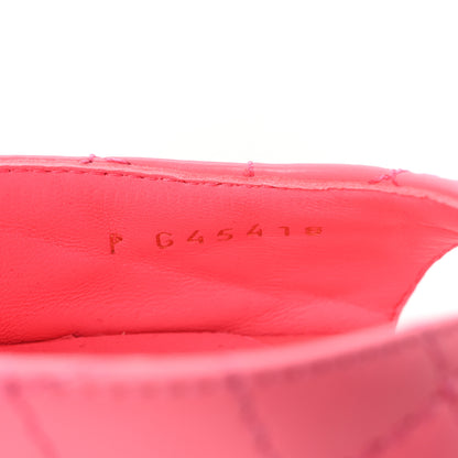 Chanel Lambskin Patent Quilted Wedge Sandals 37.5 Pink 9 of 10