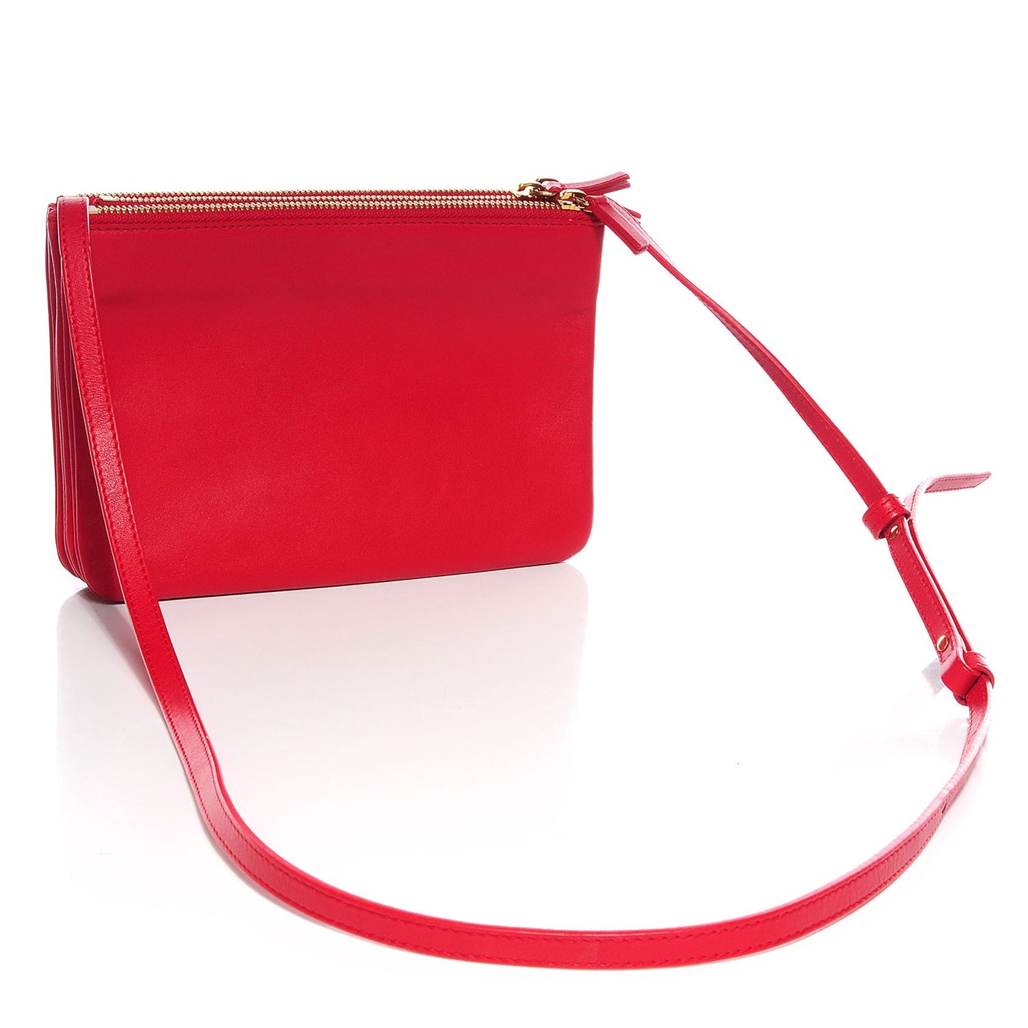 Lambskin Small Trio Crossbody Bag Vermillion