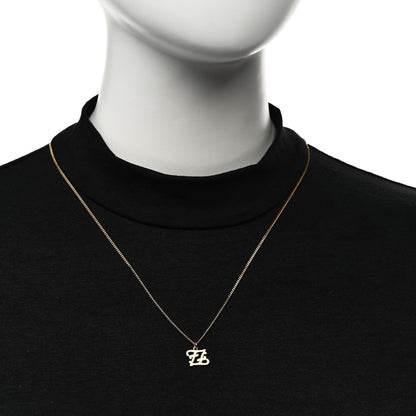 Fendi Metal Karligraphy Necklace Gold 2 of 7