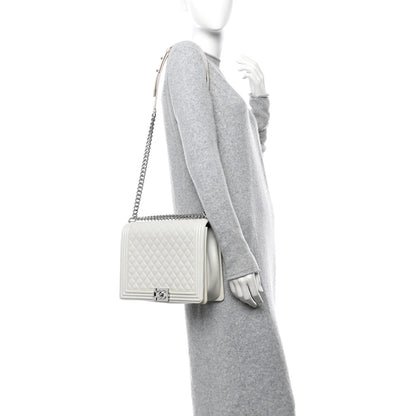 Chanel Iridescent Lambskin Quilted Large Boy Flap White 2 of 12
