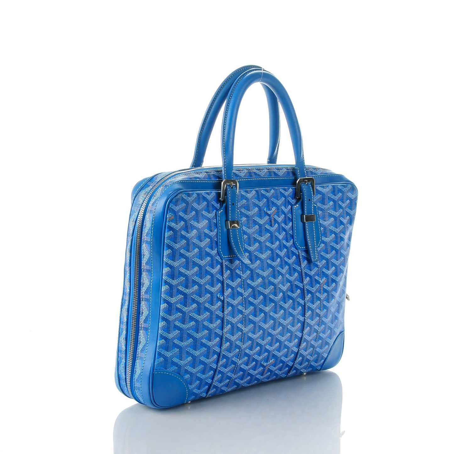 Goyardine Small Ambassade Briefcase Sky Blue