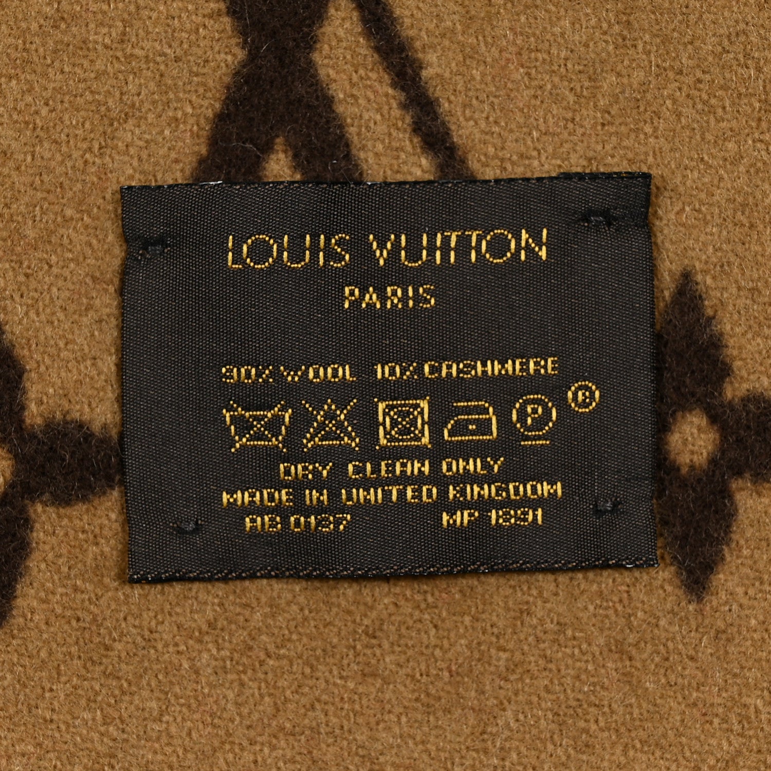 Louis Vuitton X Supreme Wool Cashmere Monogram Scarf Brown 3 of 3