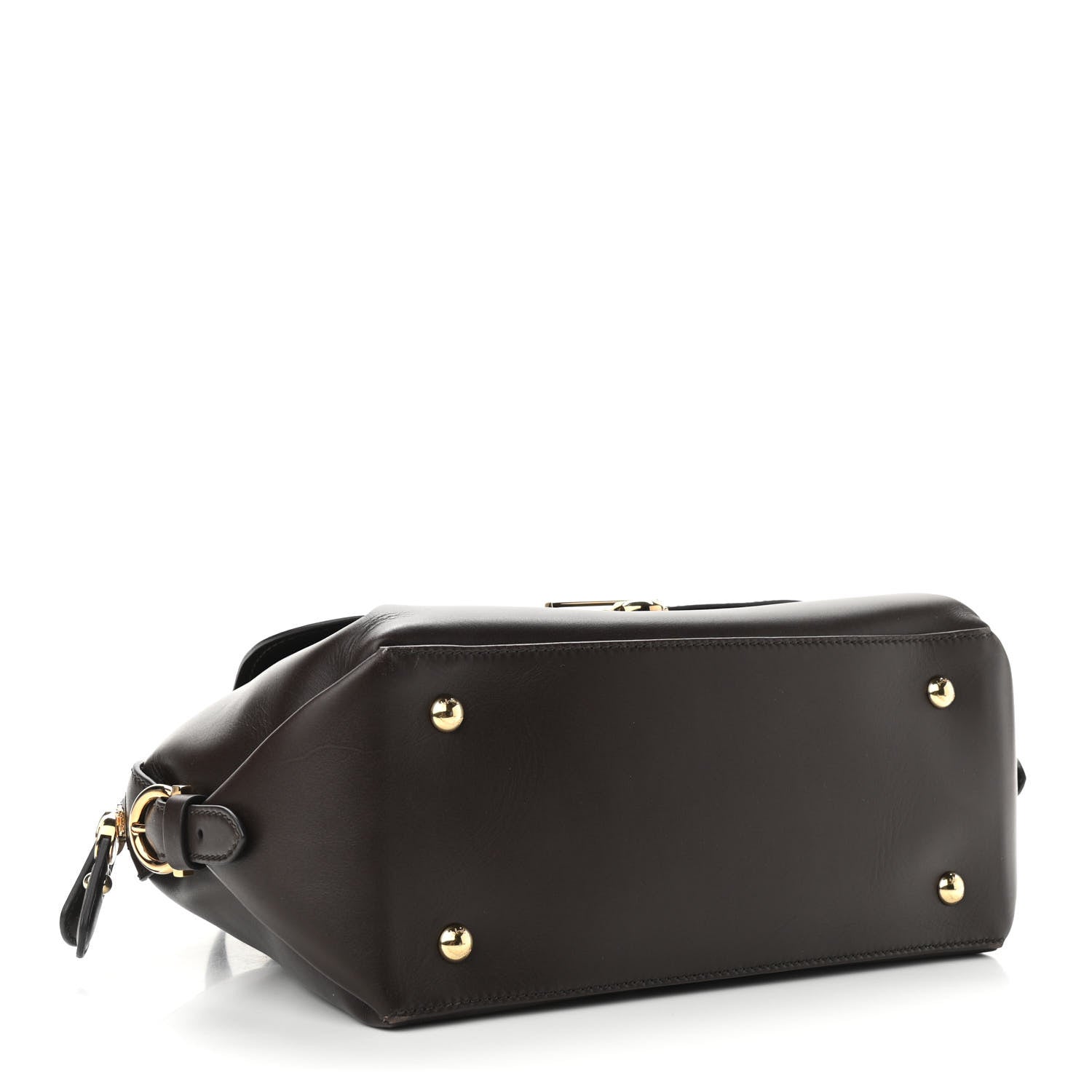 Salvatore Ferragamo Calfskin Fiamma Bag Brown 4 of 10